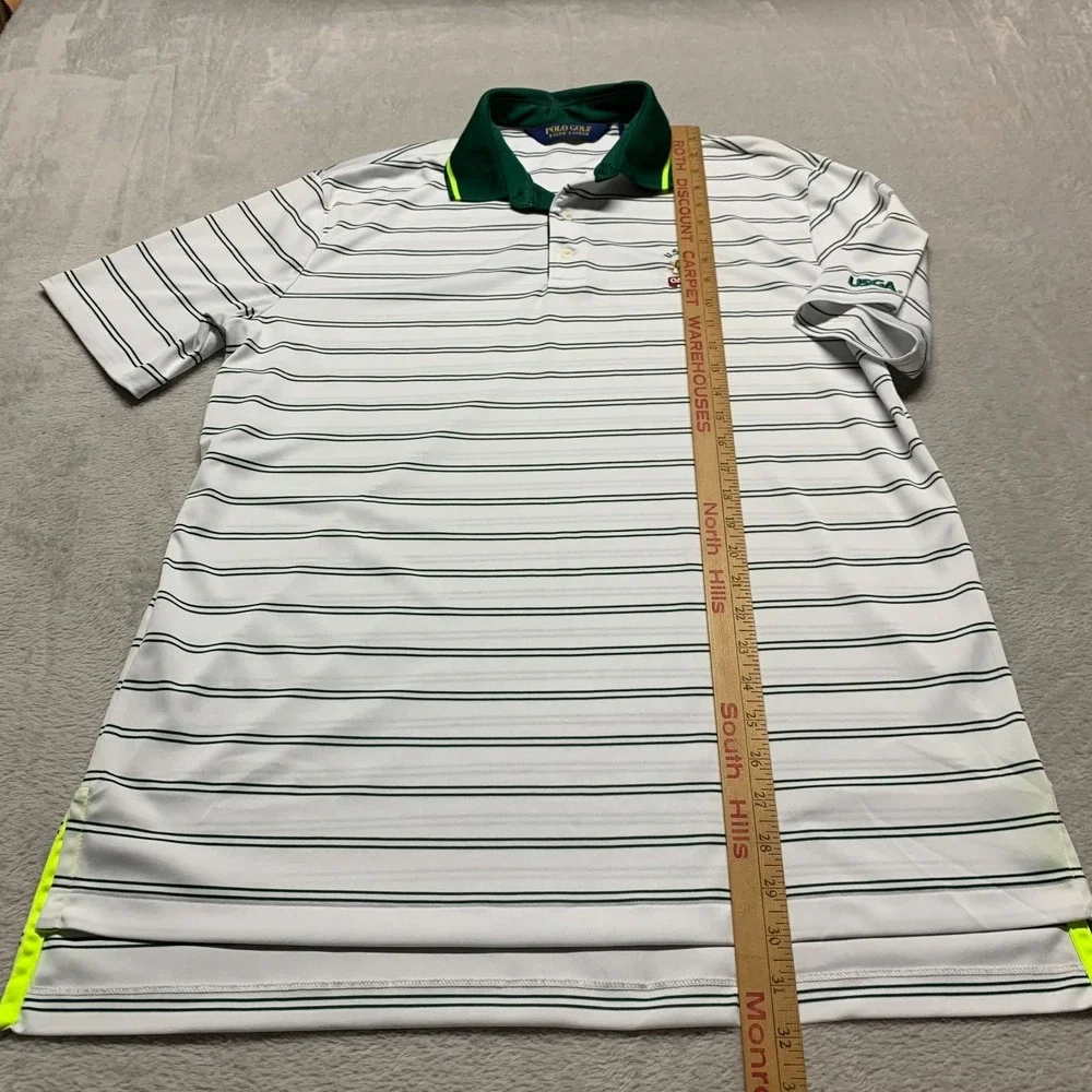 Polo Golf Ralph‎ Lauren Shirt Mens M Performance Striped US Open Oakmont USGA